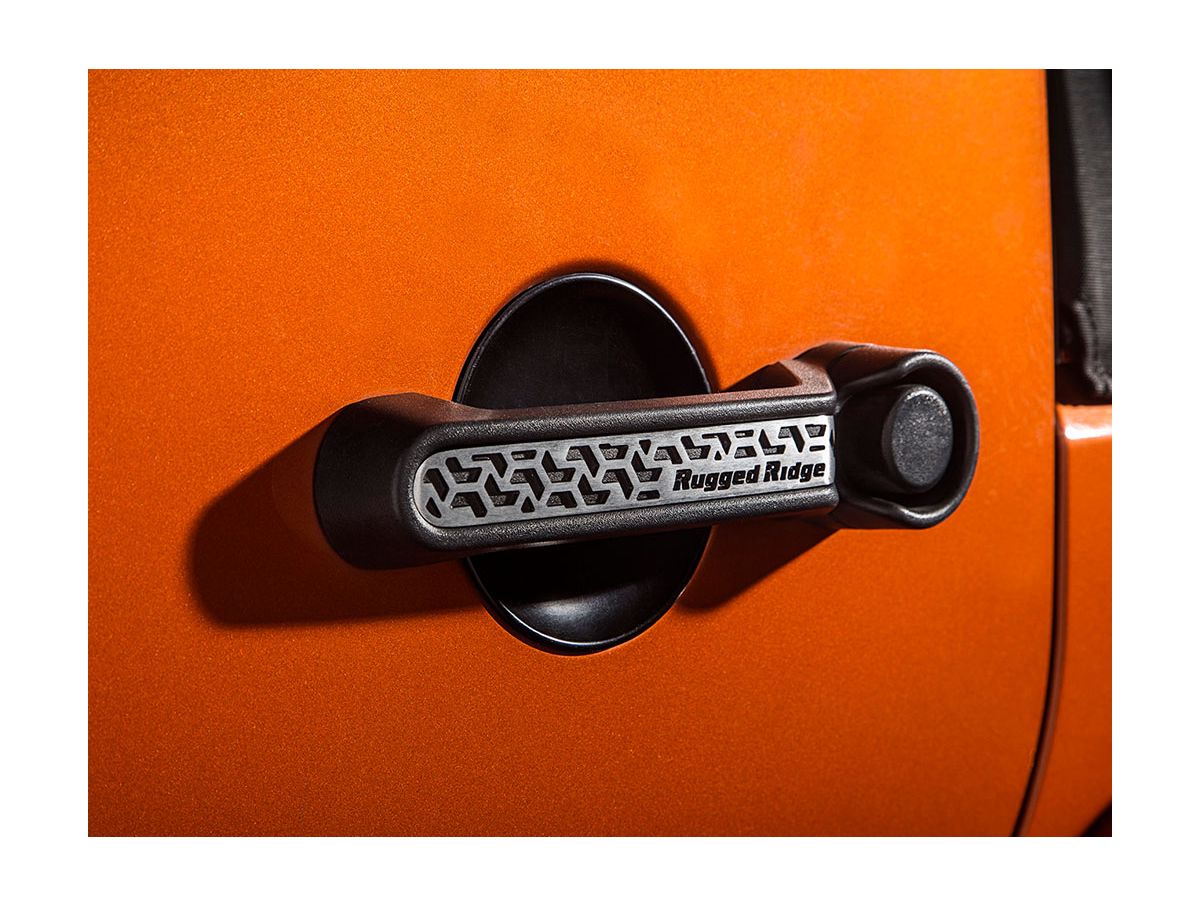 Elite Door Handle Inserts Contrast Tread 07-18 Wrangler Unlimited Rugged Ridge