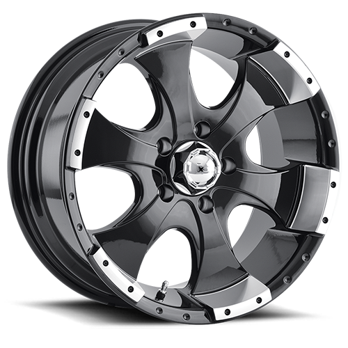 Cast Aluminum Wheels 136 BK 14x6 Machined Lip Black 5 On 114.3 Bolt Pattern 0 Offset ION Wheels