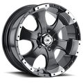 Cast Aluminum Wheels 136 BK 15x6 Machined Lip Black ION Wheels