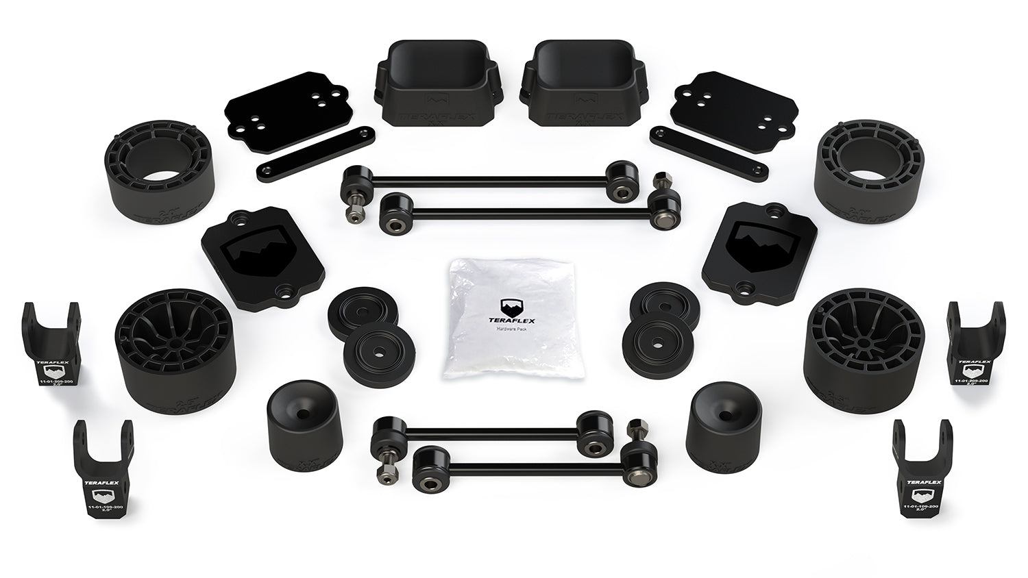 18-Up Wrangler JL 2 Door Sport/Sahara 2.5 Inch Performance Spacer Lift Kit & Shock Extensions TeraFlex