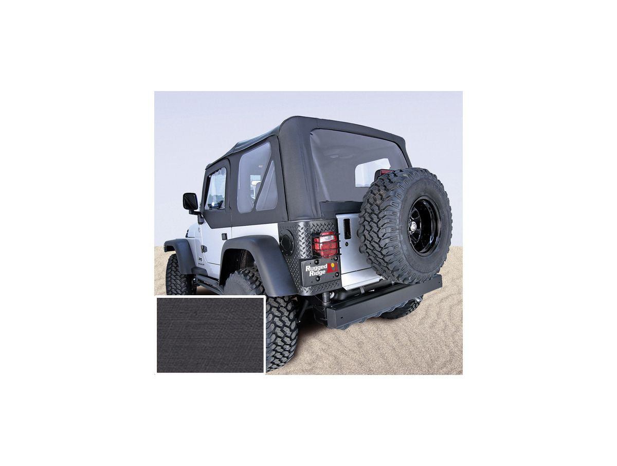 Soft Top Door Skins Black Tinted Windows 88-95 Jeep Wrangler YJ Rugged Ridge