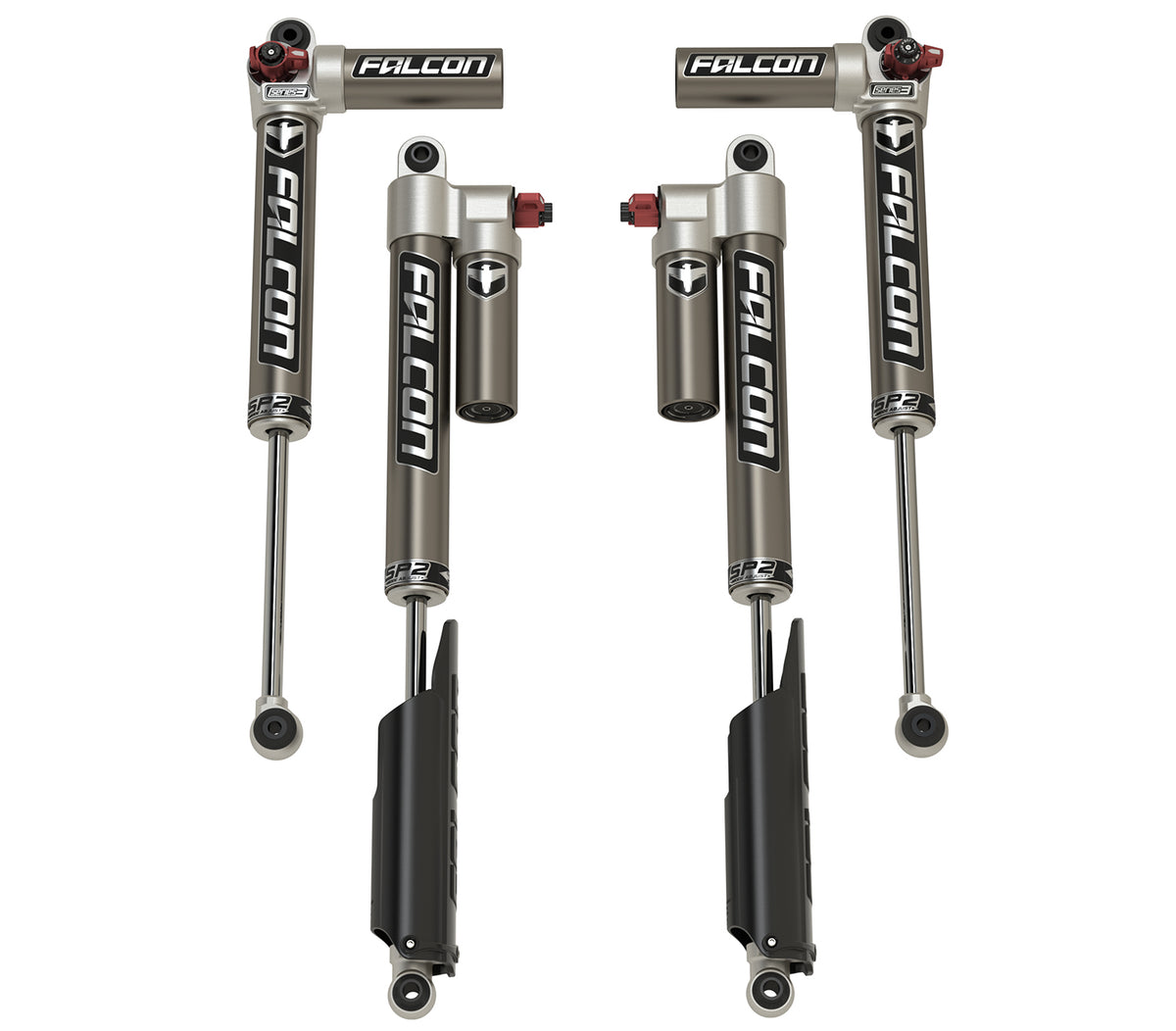 20+ Jeep Gladiator JT SP2 3.3 Fast Adjust Piggyback Shock Kit 3.5-4.5 Inch Lift Long-Travel Falcon Shocks