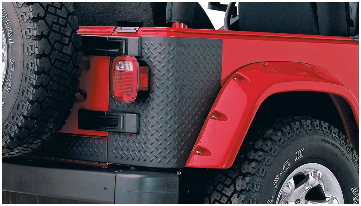 Black Trail Armor Rear Corners For 1997-2006 Jeep Wrangler 2-Door Pair Bushwacker
