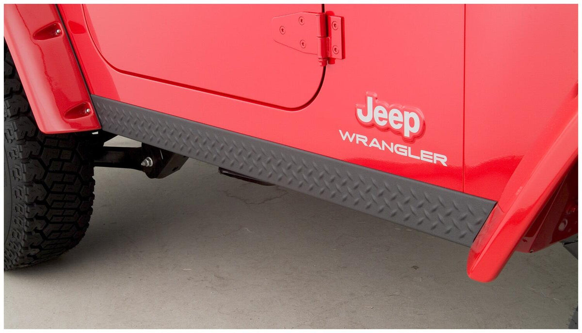 Black Trail Armor Side Rocker Panels For 1997-2006 Jeep Wrangler 2-Door, Pair Bushwacker