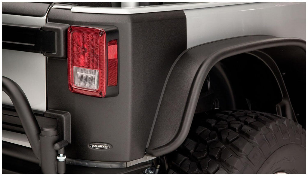 Black Trail Armor Rear Corners For 2007-2018 Jeep Wrangler JK 2-Door, Pair Bushwacker