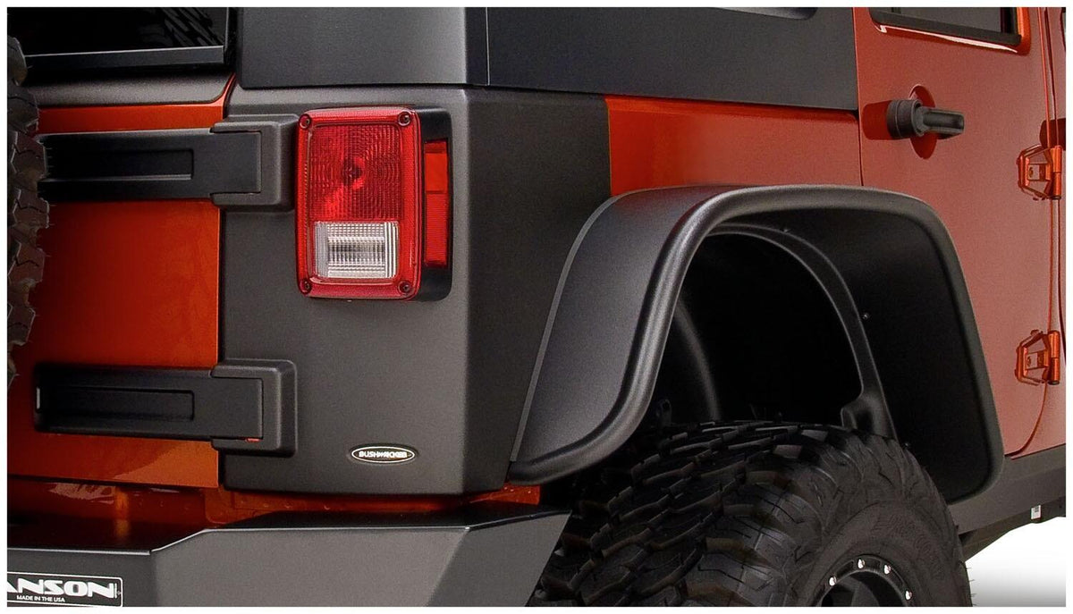 Black Trail Armor Rear Corners For 2007-2018 Jeep Wrangler JK Unlimited 4-Door, Pair Bushwacker