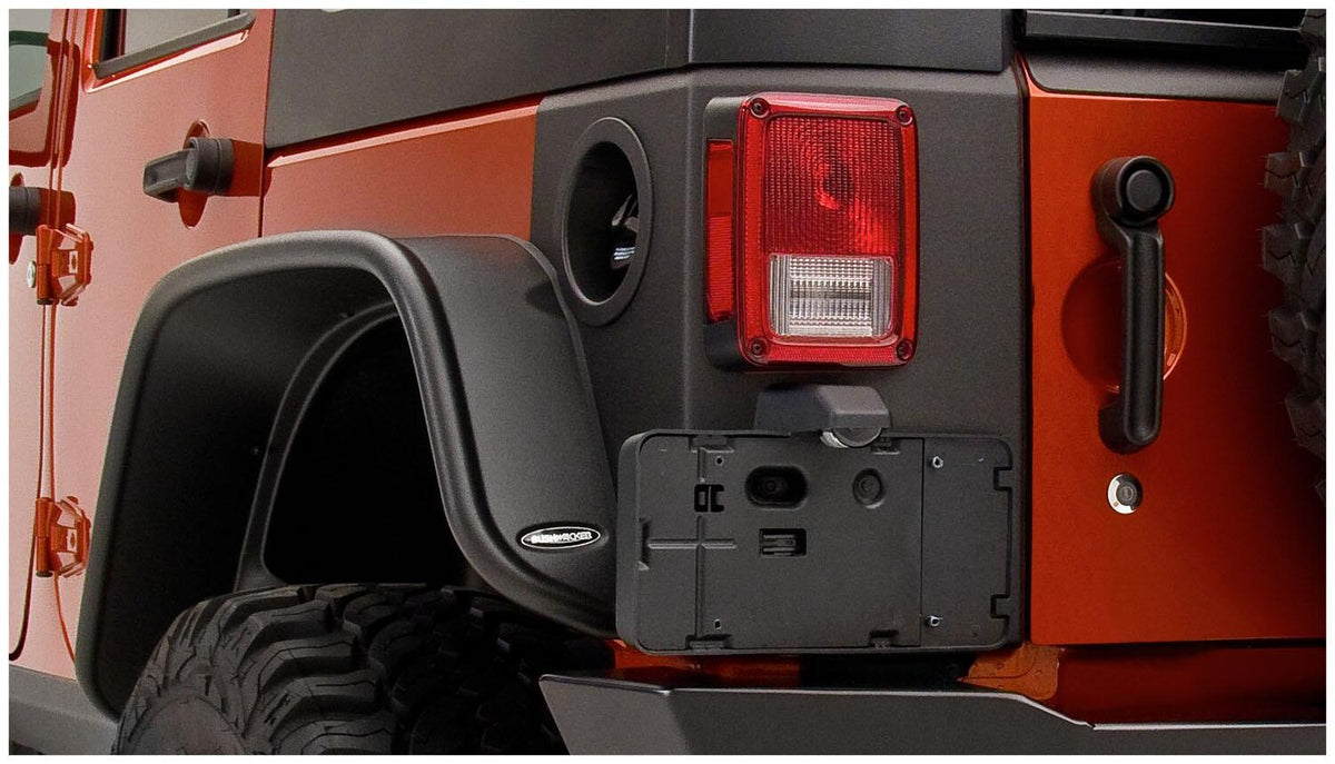 Black Trail Armor Rear Corners For 2007-2018 Jeep Wrangler JK Unlimited 4-Door, Pair Bushwacker