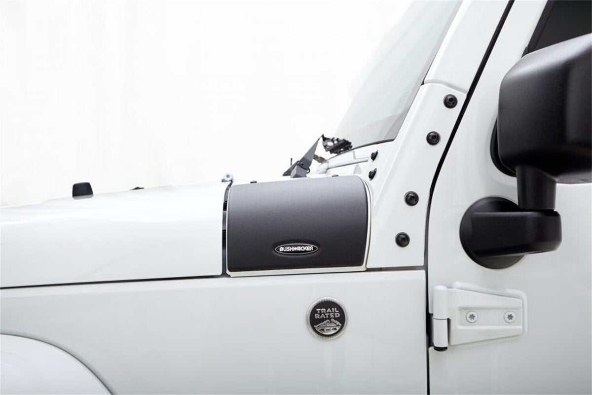 Black Trail Armor Cowl Covers For 2007-2018 Jeep Wrangler JK, 2-Door And 4-Door, Pair Bushwacker