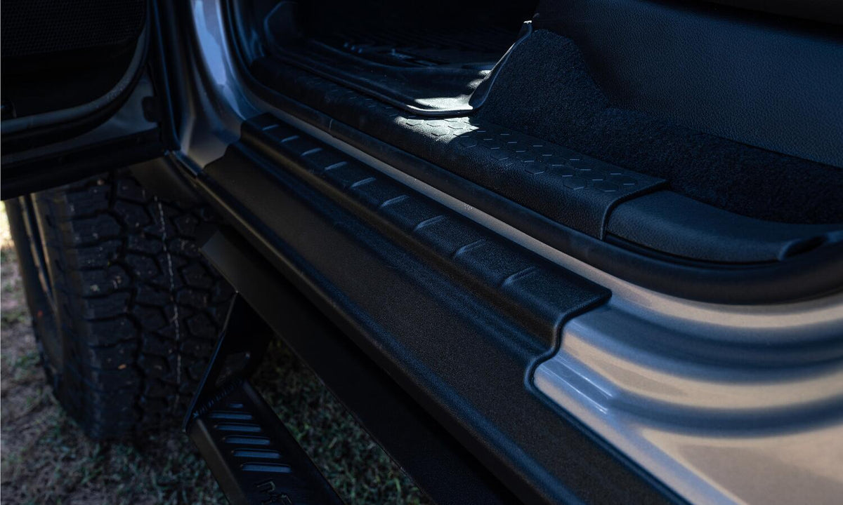 Black Trail Armor Rocker Panel And Sill Plate Covers For 2015-2020 Ford F150 Extended Cab Bushwacker