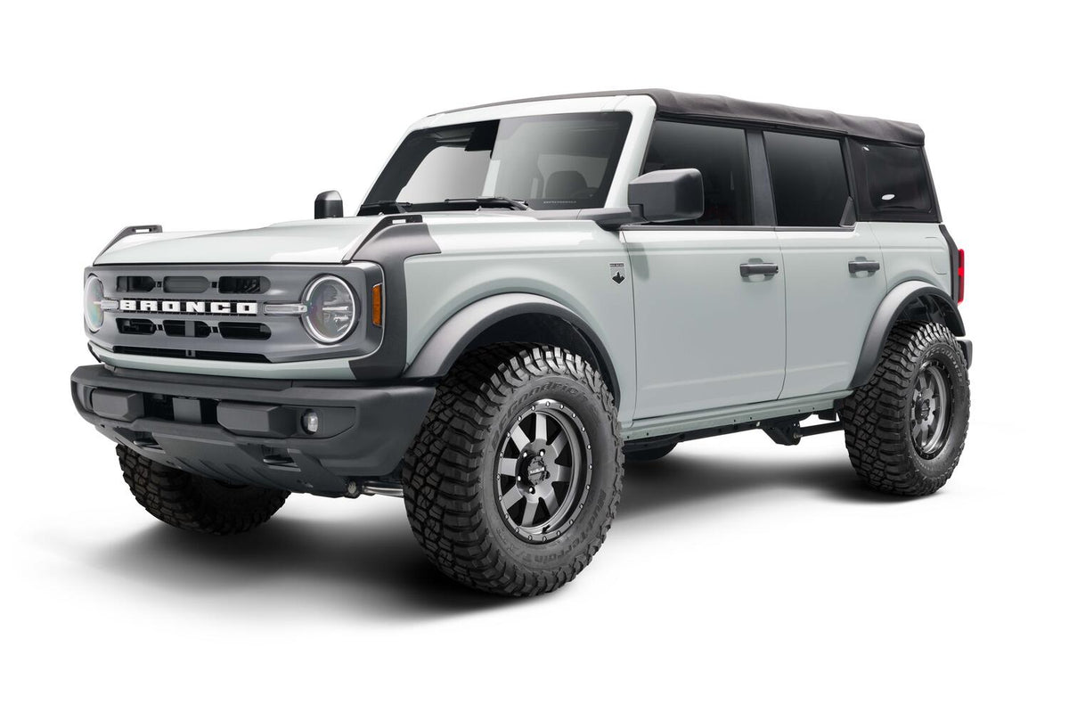 Black Trail Armor Front Corners For 2021-2024 Ford Bronco, Pair Bushwacker
