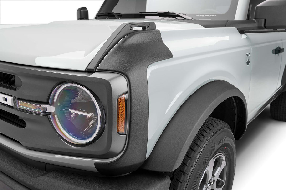 Black Trail Armor Front Corners For 2021-2024 Ford Bronco, Pair Bushwacker