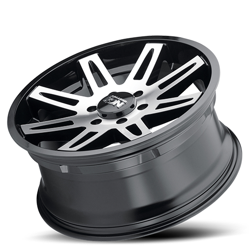 Cast Aluminum Wheels 142 BK 20x9 Machined Spokes Black ION Wheels