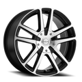 Aluminum Wheels 16x7 Encore 145M Machined Face Black Split Spoke 40 Offset 5 on 110/5 on 115 Bolt Pattern 72.62 Bore Raceline