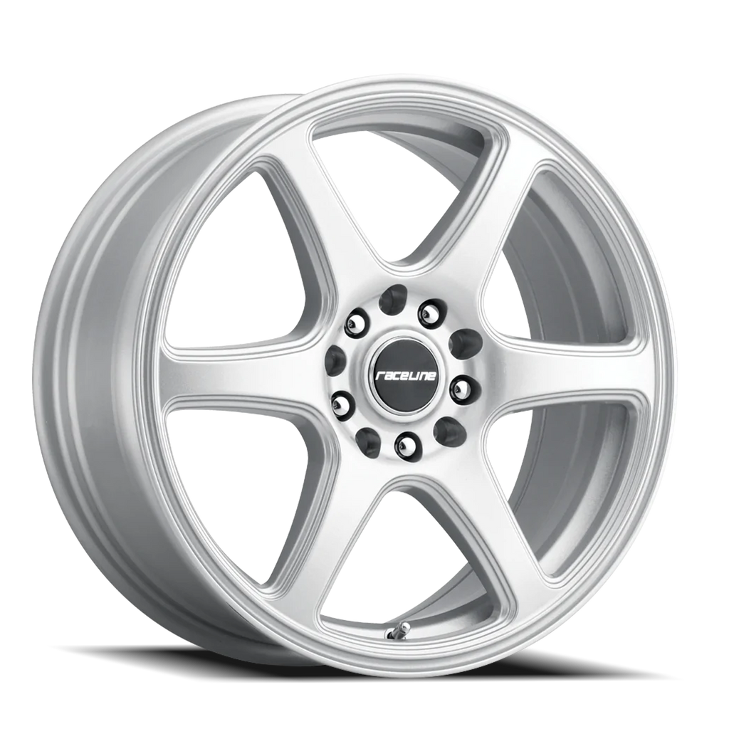 Aluminum Wheels 14x5.5 Matrix 146S Gloss Silver 35 Offset 5 on 100/5 on 114.3 Bolt Pattern 72.62 Bore Raceline