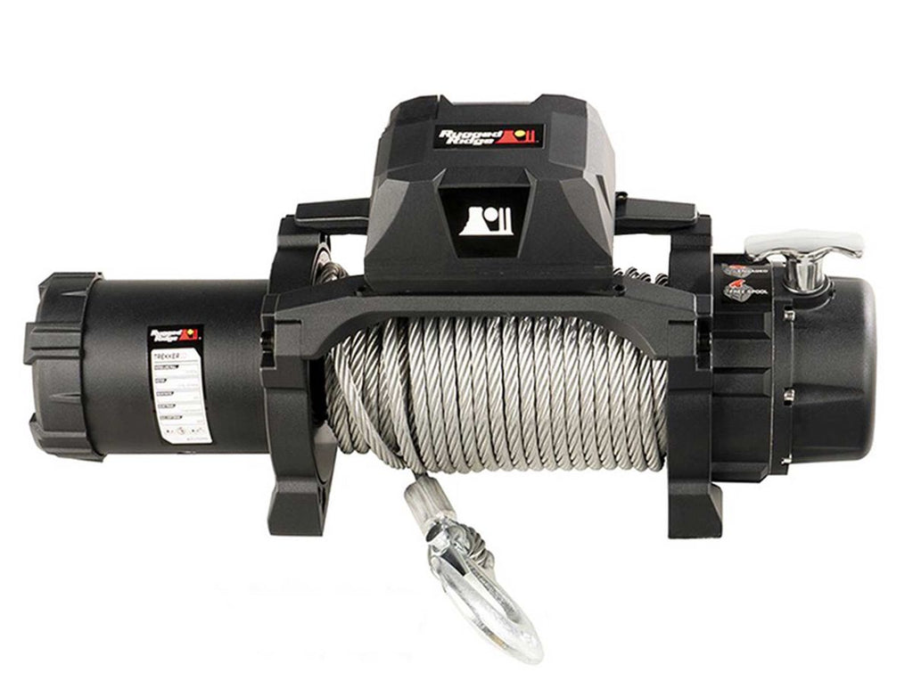 Trekker Winch 10000 Lbs Cable IP68 Waterproof Wired Remote Rugged Ridge