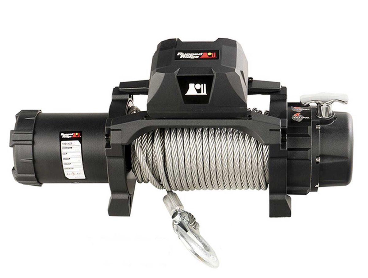 Trekker Winch 10000 Lbs Cable IP68 Waterproof Wired Remote Rugged Ridge