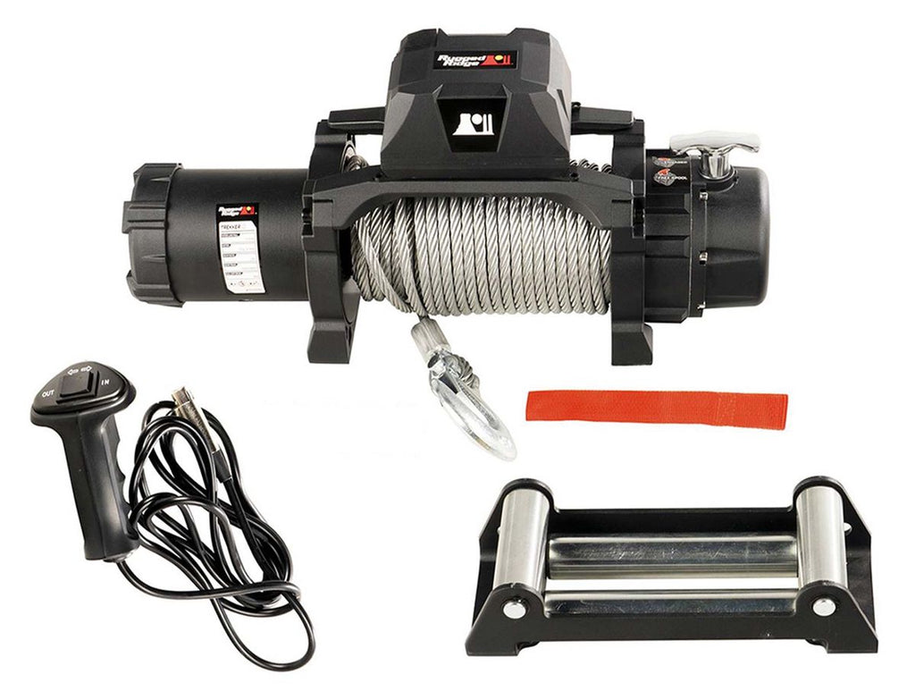 Trekker Winch 10000 Lbs Cable IP68 Waterproof Wired Remote Rugged Ridge