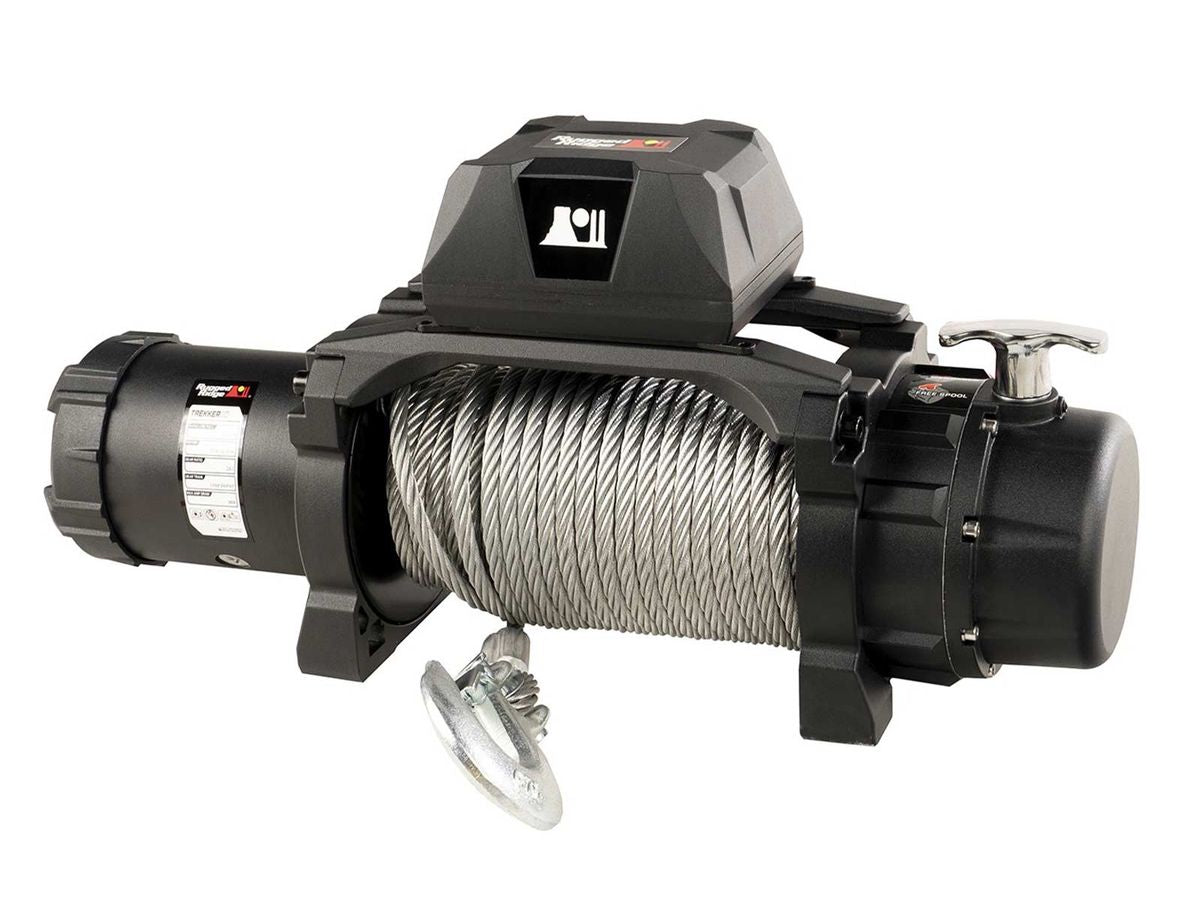 Trekker Winch 10000 Lbs Cable IP68 Waterproof Wired Remote Rugged Ridge