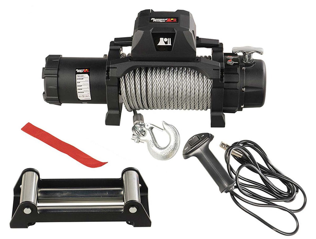 Trekker Winch 12500 Lbs Cable IP68 Waterproof Wired Remote Rugged Ridge