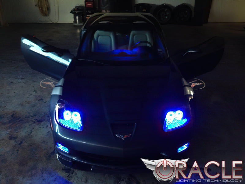 Oracle 05-13 Chevrolet Corvette C6 LED Fog Light Halo Kit - Blue