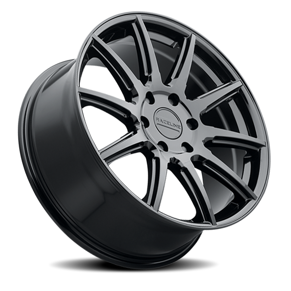 Aluminum Wheels 20x8.5 Spike 159 GB Gloss Black 15 Offset 5 on 139.7 Bolt Pattern 106.5 Bore Raceline