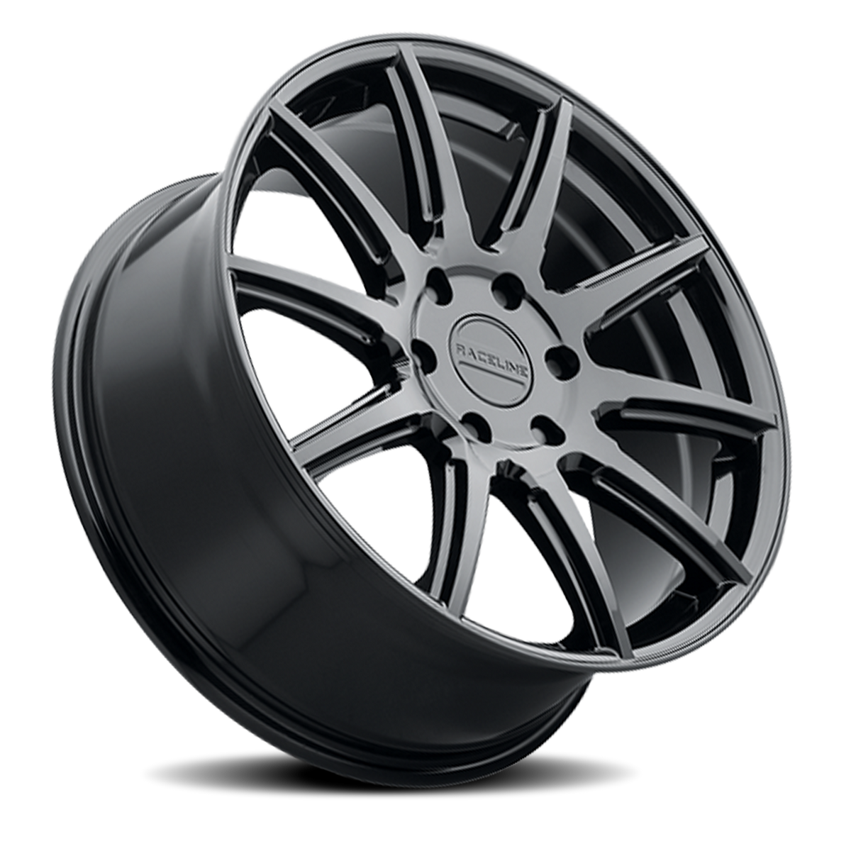 Aluminum Wheels 20x8.5 Spike 159 GB Gloss Black 35 Offset 6 on 139.7 Bolt Pattern 106.1 Bore Raceline