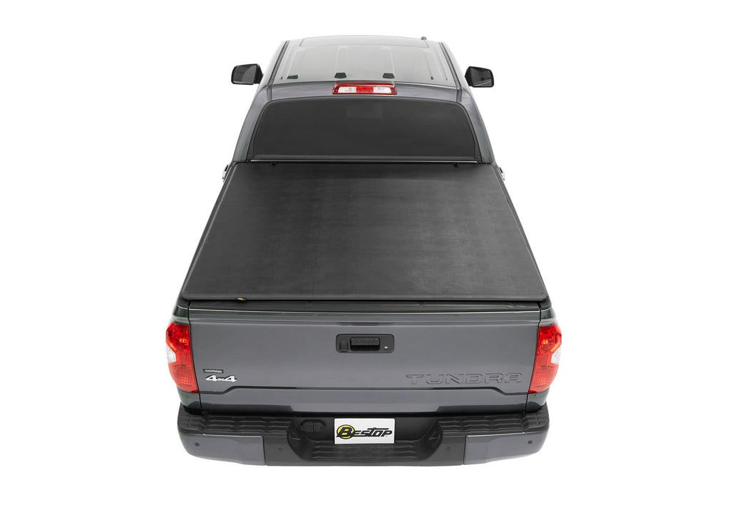 EZ-Fold Soft Tri-Fold Tonneau Cover For Toyota 2005-2023 Tacoma 5.0 Foot Black Tailgate Spoiler Not Included Bestop