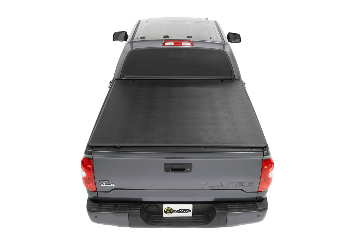 EZ-Fold Soft Tri-Fold Tonneau Cover For Toyota 2005-2024 Tacoma 6.0 Foot Black Tailgate Spoiler Not Included Bestop