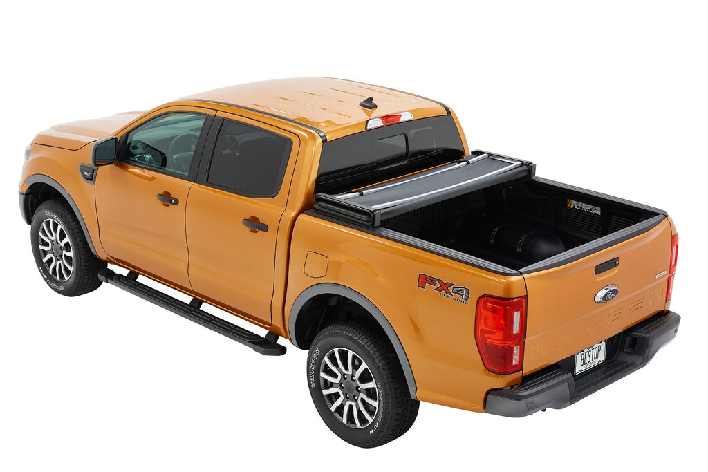 EZ-Fold Soft Tri-Fold Tonneau Cover For Ford 2019-2024 Ranger Black Tailgate Spoiler Not Included Bestop