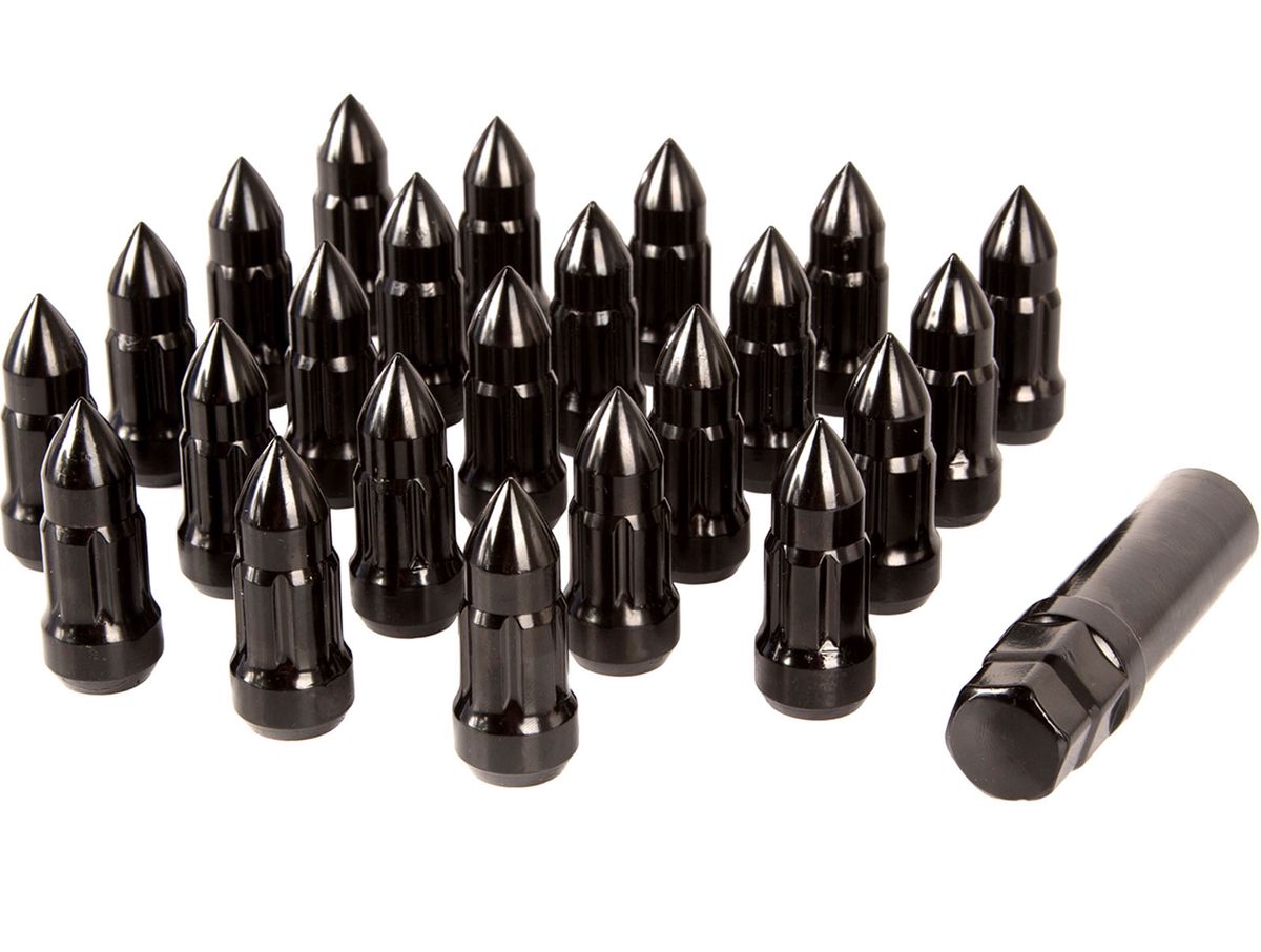 Wheel Lug Nut 23 Piece 1/2x20 Bullet Style Black Rugged Ridge