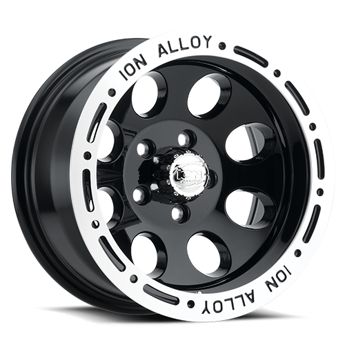 Cast Aluminum Wheels 174 16x8 Machined Lip Black ION Wheels