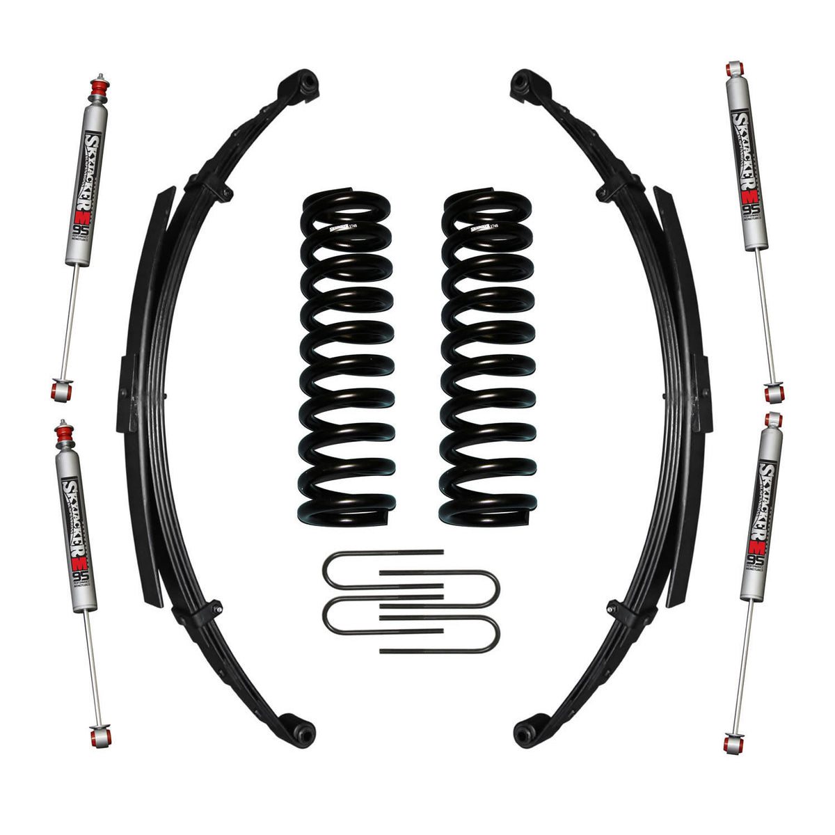 Bronco Suspension Lift Kit 75-77 Bronco w/Shock M95 Performance Shocks 5 Inch Lift Incl. Front/Rear Springs Rear U Bolt Kit Skyjacker