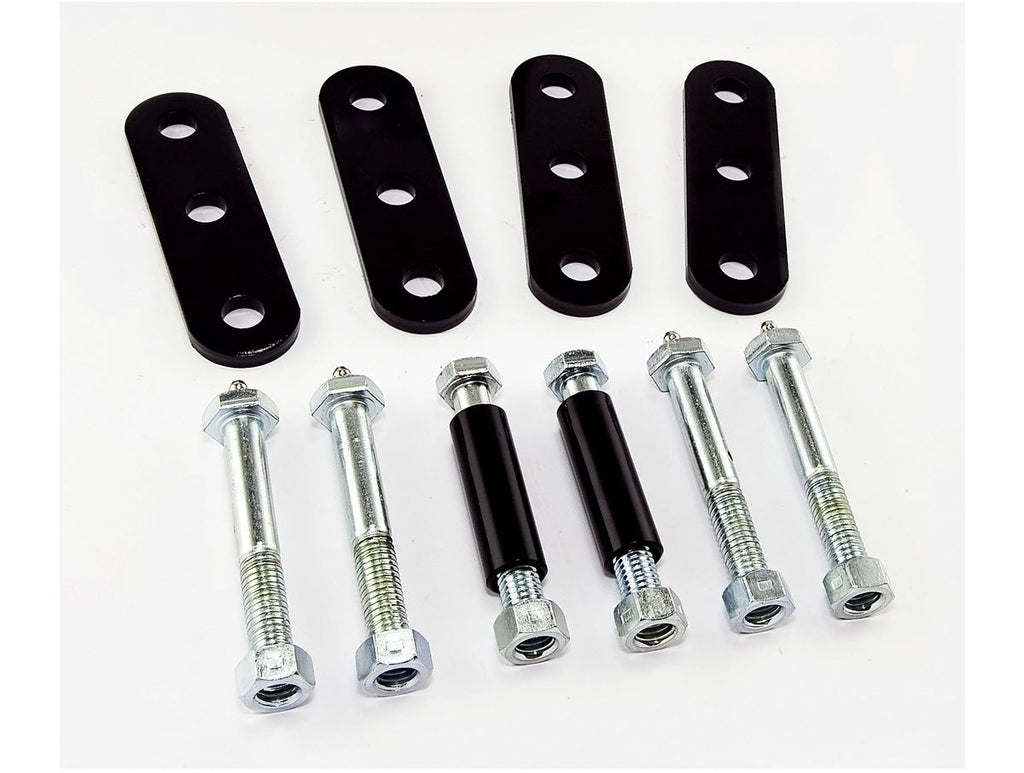 Suspension Leaf Spring Shackle Kit Front HD Greaseable w/o Black Bushings w/0 in. Lift 76-86 CJ Rugged Ridge