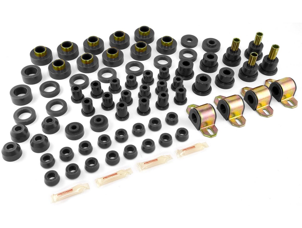 This Red Polyurethane Bushing Kit from Prothane Fits 80-86 Jeep CJ Models. Rugged Ridge