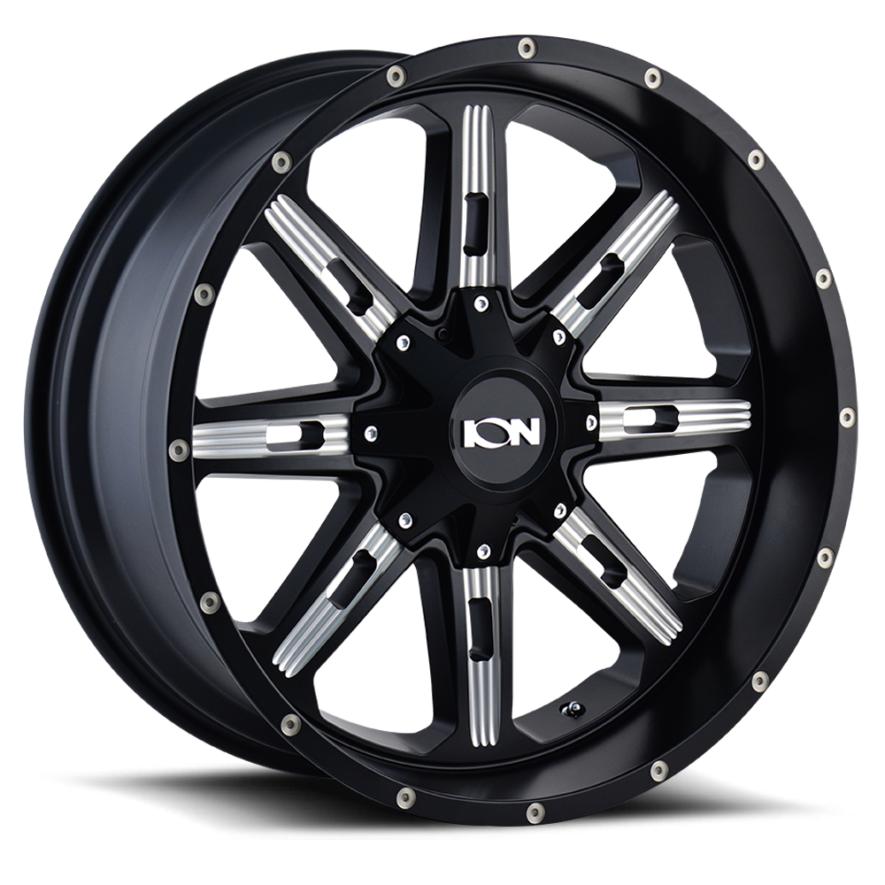 Cast Aluminum Wheels 184 SB 17x9 Milled Spokes Satin Black ION Wheels