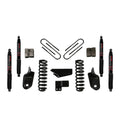 Suspension Lift Kit w/Shock Black MAX Shocks 4 Inch Lift Incl. Front Coil Springs Brackets Rear U Bolt Kit Rear Block Skyjacker