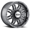 Cast Aluminum Wheels 186 GY 17x8 Gunmetal Gray ION Wheels