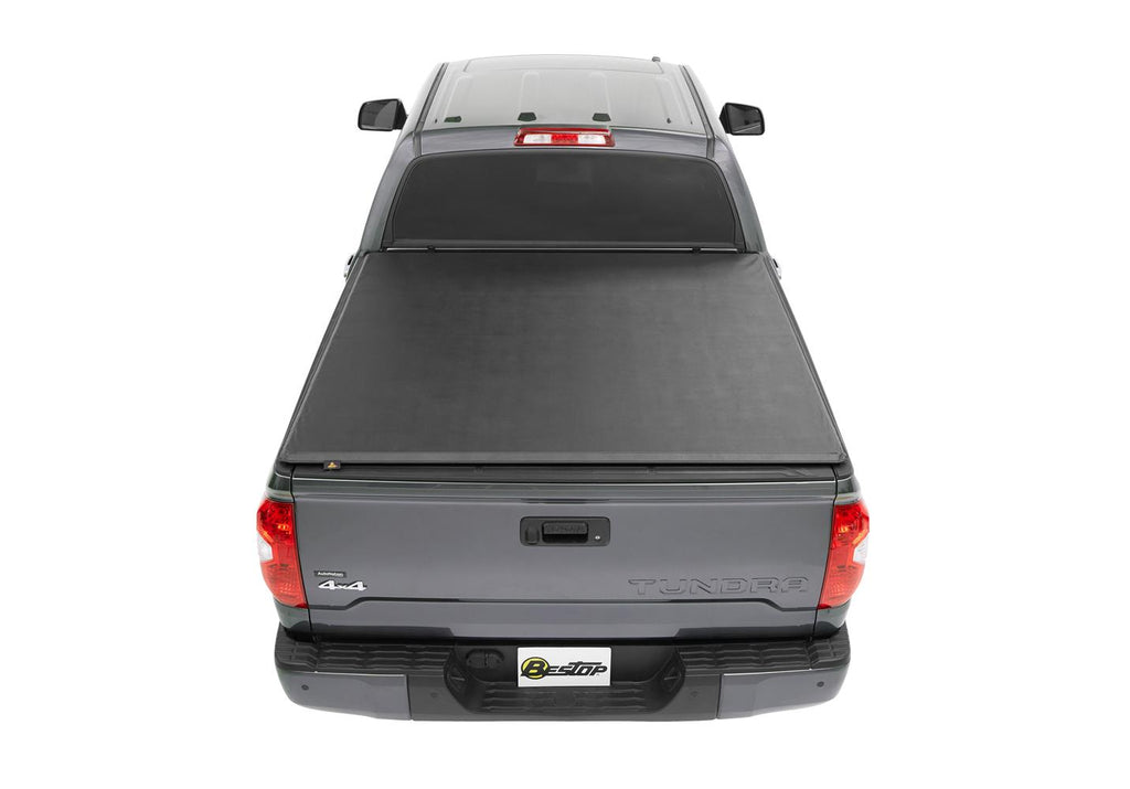 EZ-Roll Soft Tonneau Cover For Toyota 2007-2024 Tundra Black Tailgate Spoiler Not Included Bestop