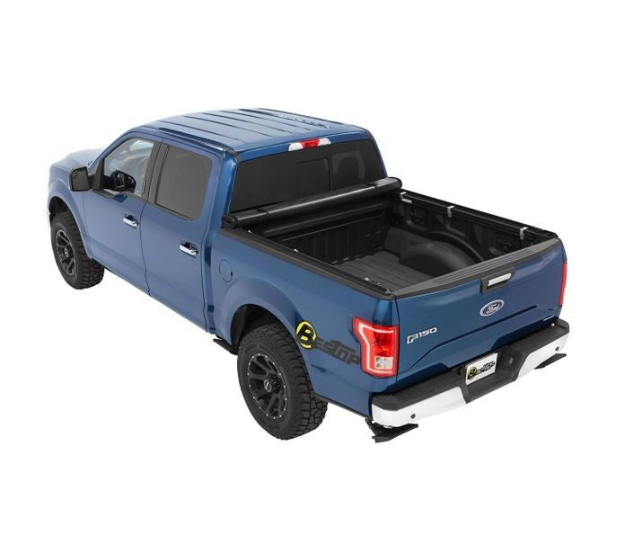 EZ-Roll Soft Tonneau Cover For Ford 2017-2024 F-250/F-350 Super Duty Black Tailgate Spoiler Not Included Bestop