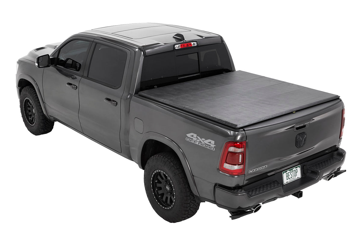 EZ-Roll Soft Tonneau Cover For Ram 2019-2024 1500 Black Tailgate Spoiler Not Included Bestop