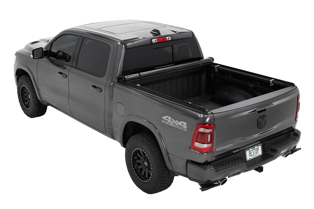 EZ-Roll Soft Tonneau Cover For Ram 2019-2024 1500 Black Tailgate Spoiler Not Included Bestop