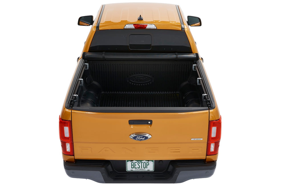 EZ-Roll Soft Tonneau Cover For Ford 2019-2024 Ranger Black Tailgate Spoiler Not Included Bestop