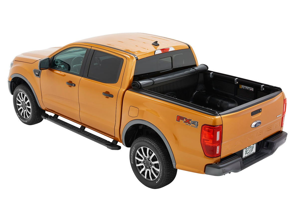 EZ-Roll Soft Tonneau Cover For Ford 2019-2024 Ranger Black Tailgate Spoiler Not Included Bestop