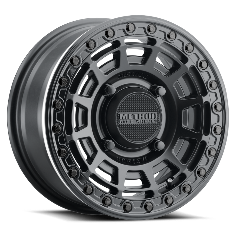Aluminum Wheels 15x10 MR415 Beadlock UTV Matte Black MB Gloss Black Ring Method