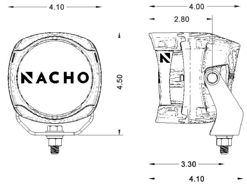 Nacho Lighting Quatro Spot 4in. Offroad LED Light - Pair