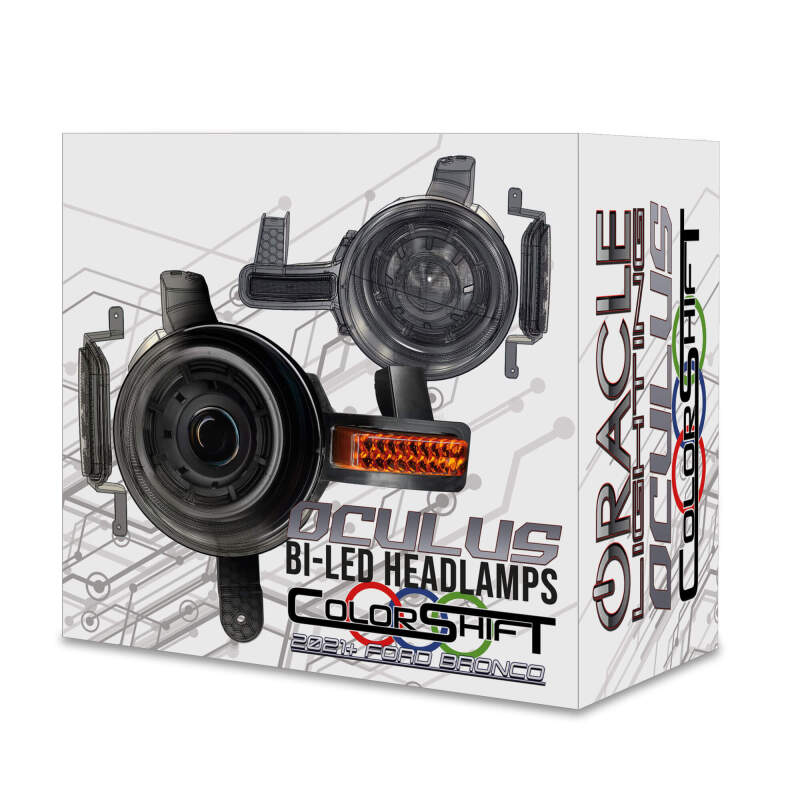 Oracle 2021+ Ford Bronco Oculus Bi-LED Projector Headlights - ColorSHIFT LED