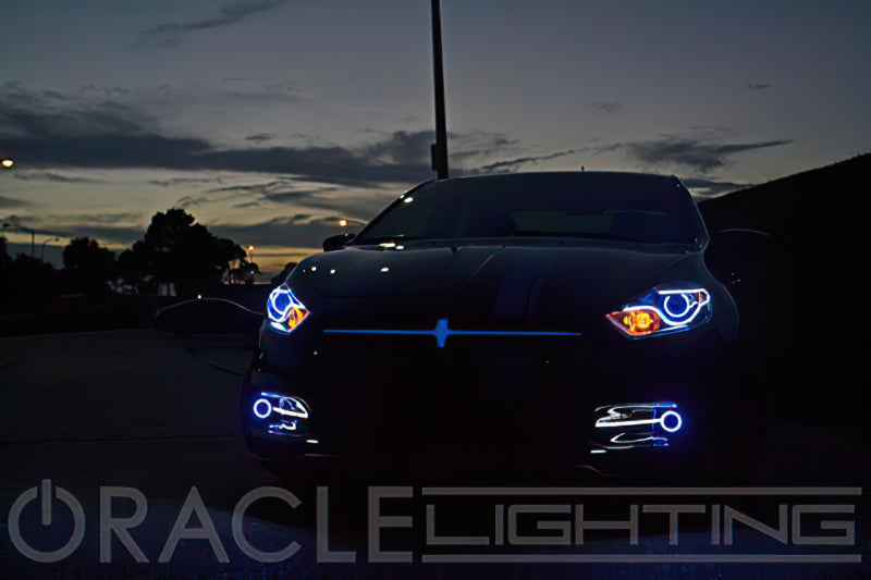 Oracle Dodge Dart 13-16 WP LED Projector Fog Halo Kit - ColorSHIFT