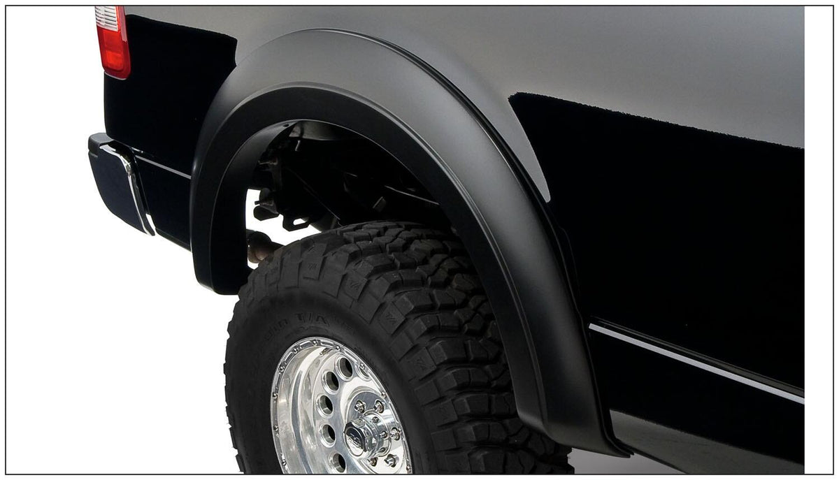 Black Extendafender Style Smooth Finish Rear Fender Flares For 2004-2008 Ford F150 Bushwacker