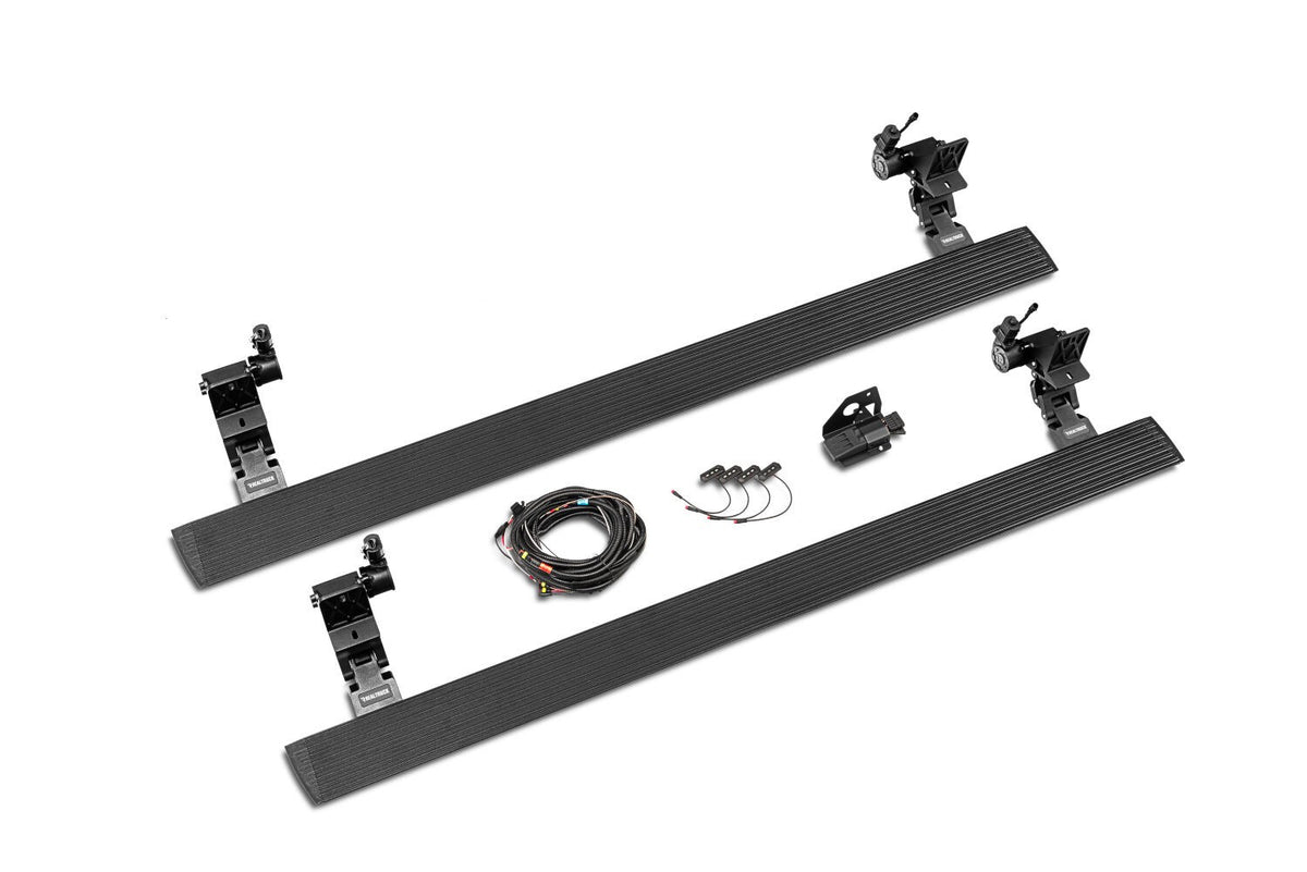 RealTruck VoltStep Electric Running Board Kit Textured Black 2019-2026 Silverado/Sierra 1500/2500 HD Go Rhino