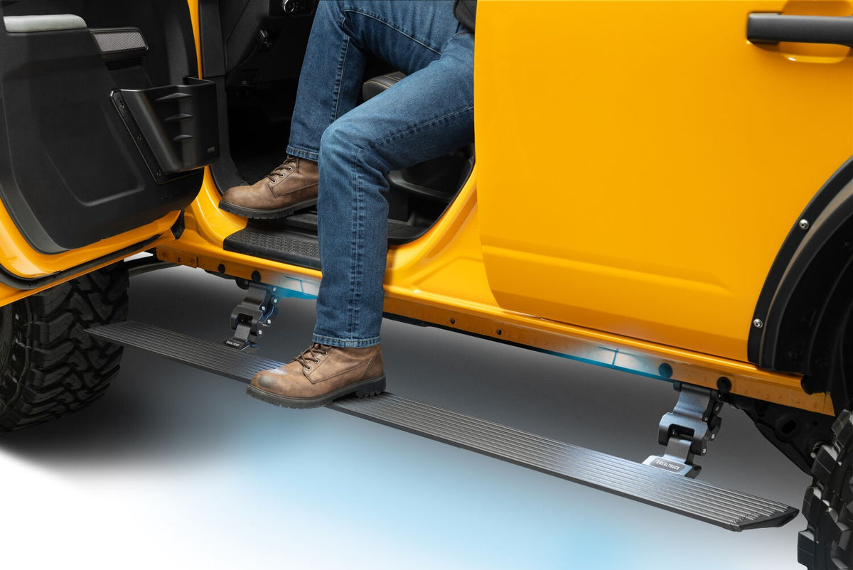 RealTruck VoltStep Electric Running Board Kit Textured Black 2021-2025 Ford Bronco Go Rhino